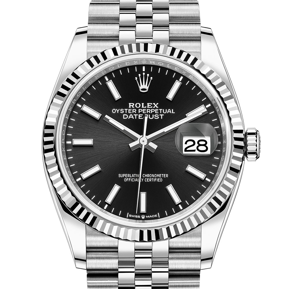 rolex datejust 36 oystersteel and white gold