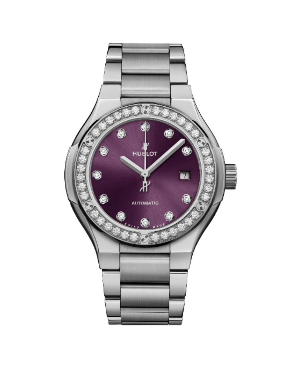Classic Fusion Titanium Purple Diamonds Bracelet 33mm 585.NX.897V.NX.1204