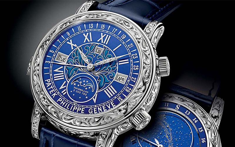 Patek Philippe Sky Moon Tourbillon 6002 Manual winding White gold Crocodile skin Men's watch/Unisex R TO 27 QR SID LU CL Caliber Sapphire Glass Black dial Roman numerals Moonphase Minute Repeater Repeater Tourbillon Date Weekday Month Year Annual calendar 4 Year Calendar Perpetual Calendar Patek Philippe Sky Moon Tourbillon 6002 Manual winding White gold Crocodile skin Men's watch/Unisex R TO 27 QR SID LU CL Caliber Sapphire Glass Black dial Roman numerals Moonphase Minute Repeater Repeater Tourbillon Date Weekday Month Year Annual calendar 4 Year Calendar Perpetual Calendar
