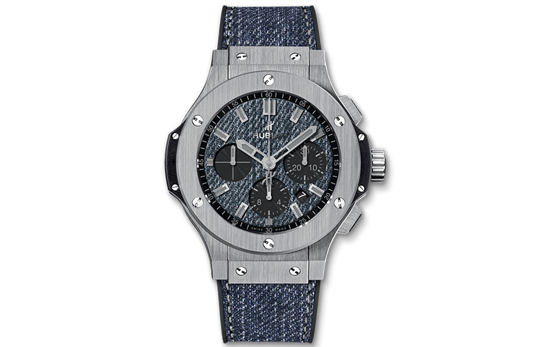 Hublot Big Bang Jeans 341.SX.2710.NR.1901.JEANS Automatic Steel case Rubber bracelet Men's watch/Unisex White gold bezel Blue dial Hublot Big Bang Jeans 341.SX.2710.NR.1901.JEANS Automatic Steel case Rubber bracelet Men's watch/Unisex White gold bezel Blue dial
