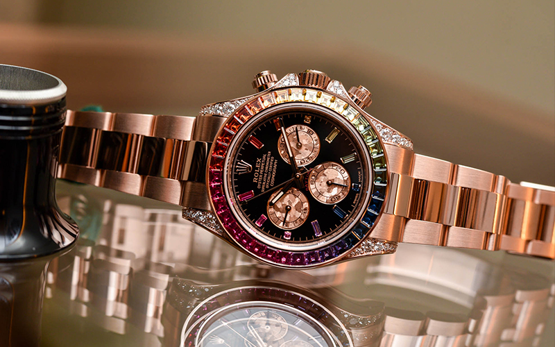 rolex daytona rainbow gold price