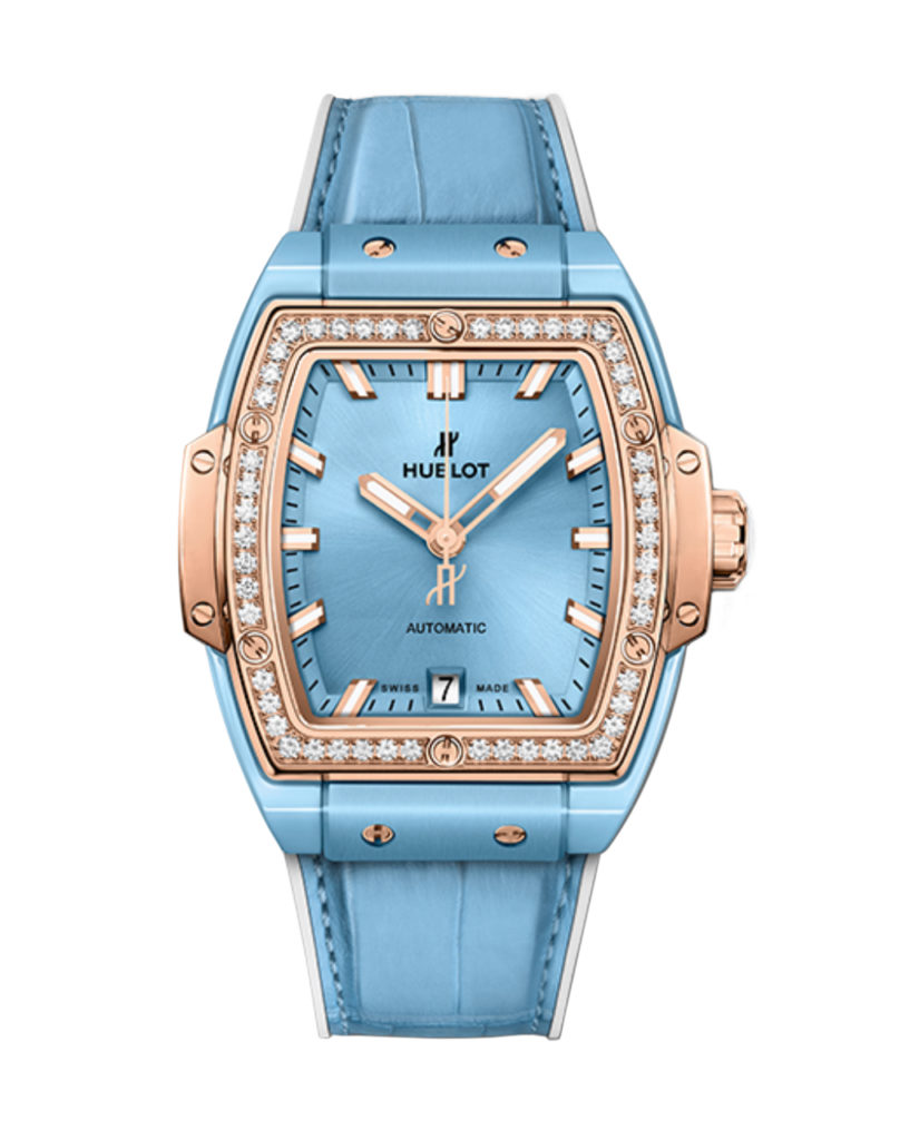 Hublot Spirit Of Big Bang Light Blue Ceramic King Gold Diamonds 39 Mm The Hour Glass Official 4847