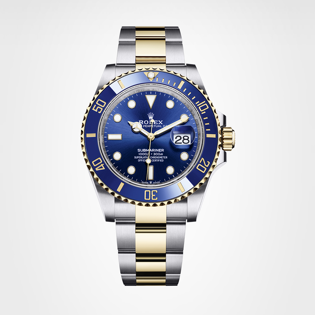 submariner half gold blue