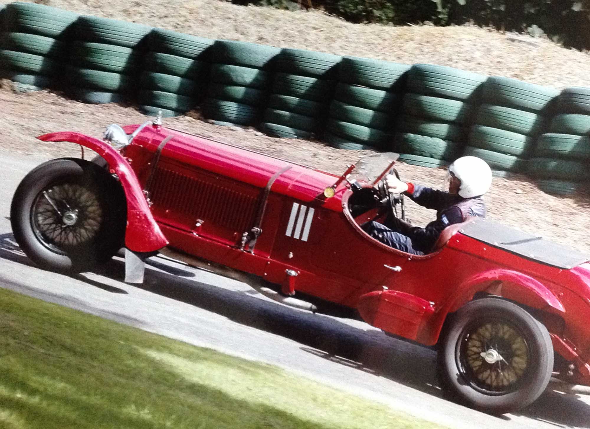 George Daniels at speed in the ex Earl Howe / Tim Birkin Alfa 8c