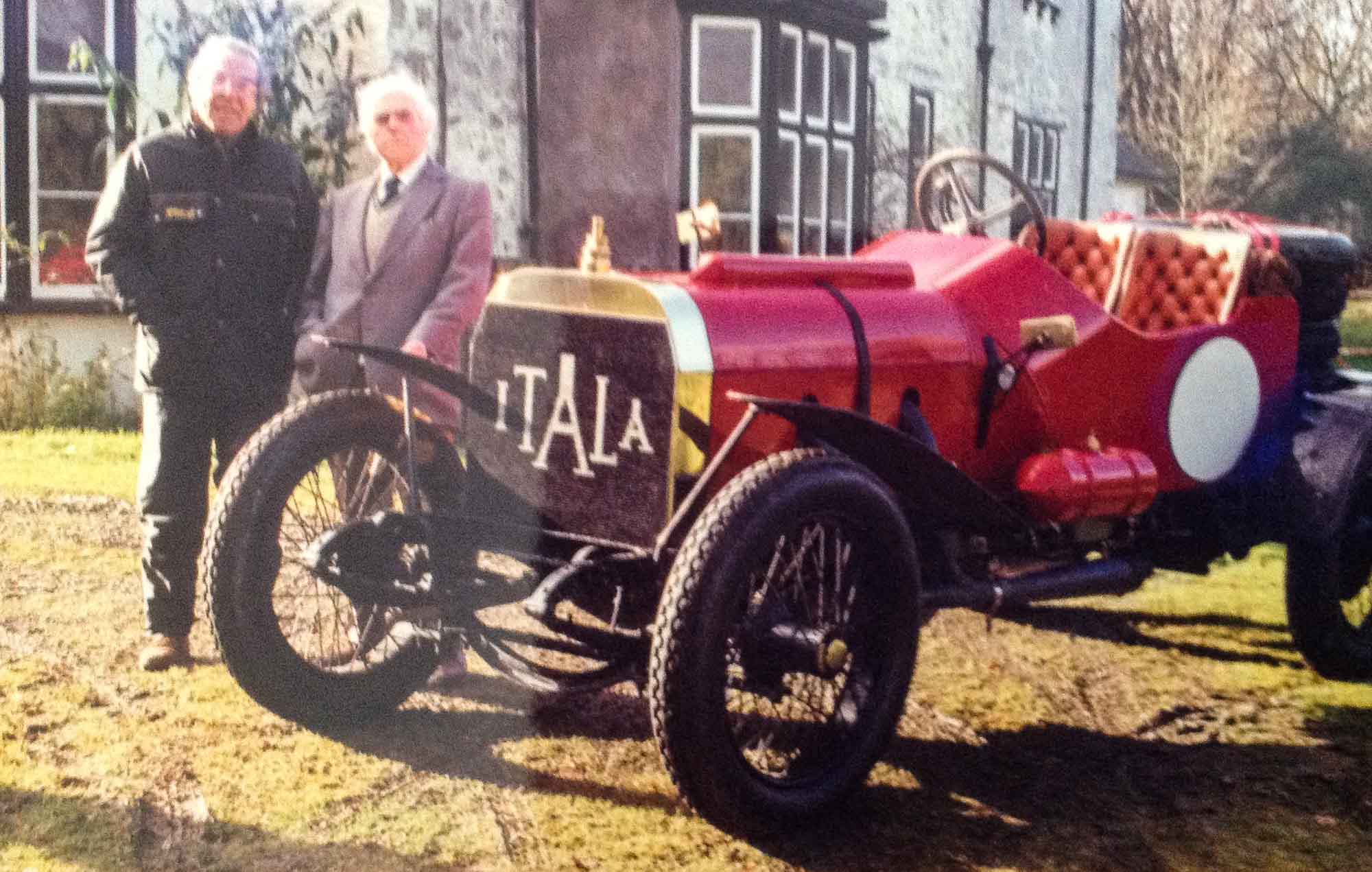 George Daniels with Bill Boddy, former editor of Motor Sport with the Sam Clutton Itala