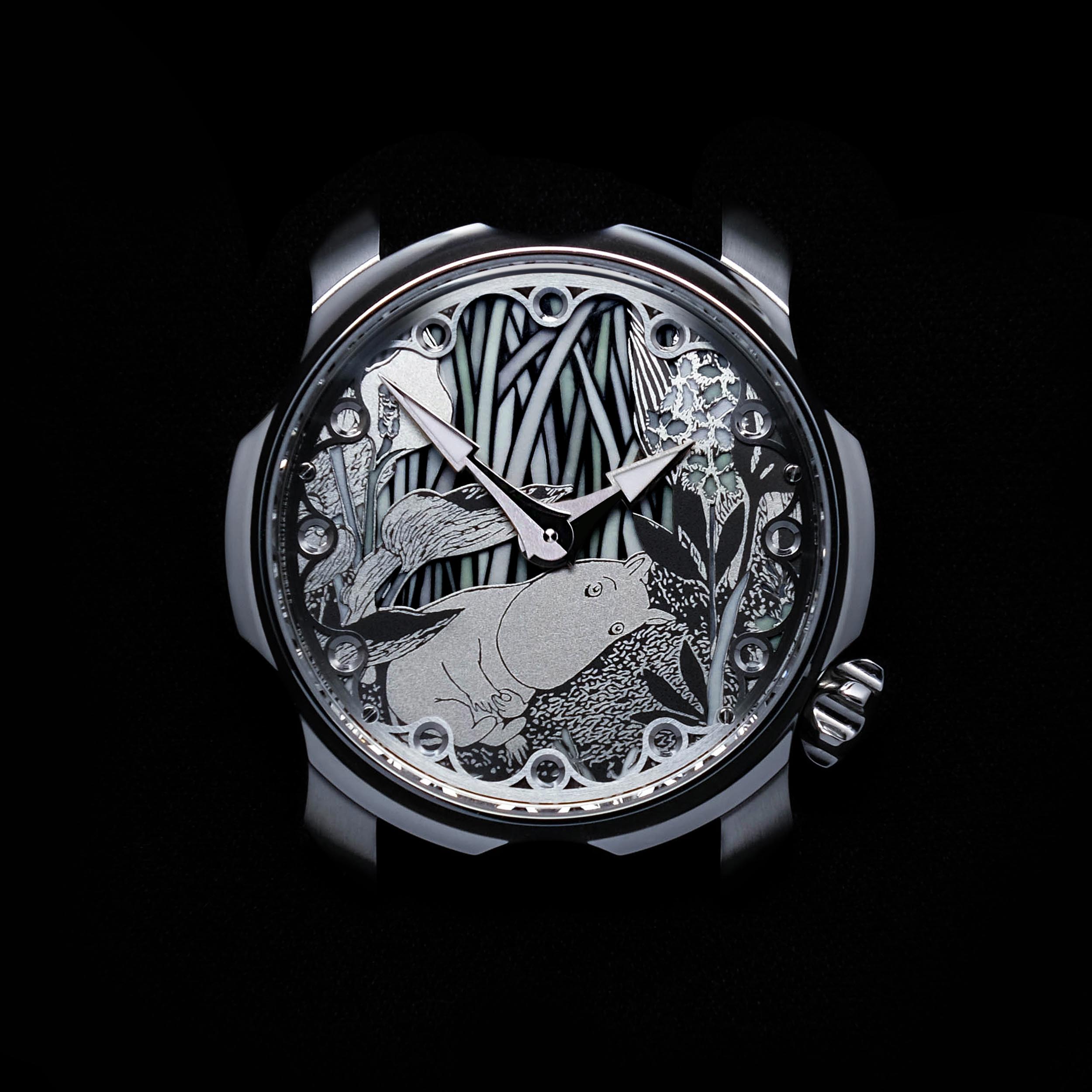 Sarpaneva x Moomin latest watch in limited edition features three-layered skeletonized dials hand-painted with multiple colours of Super-LumiNova