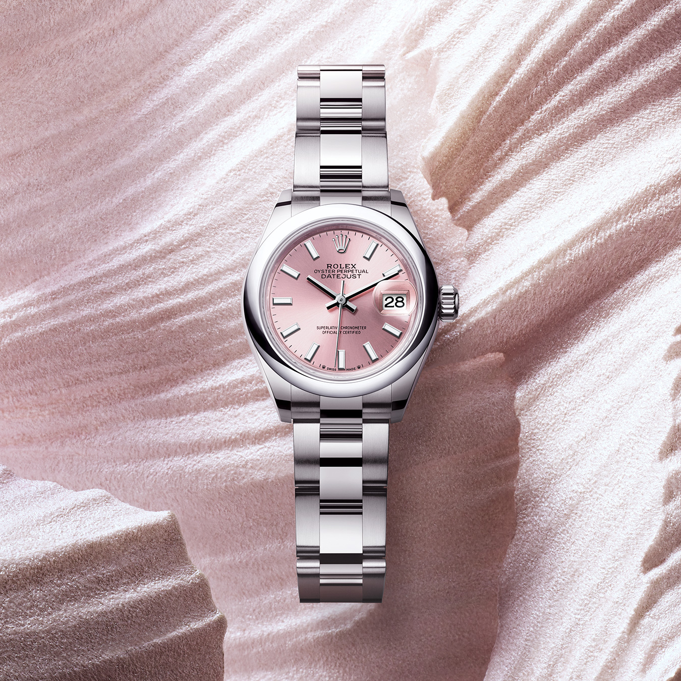 Rolex Lady-Datejust in stainless steel with pink dial