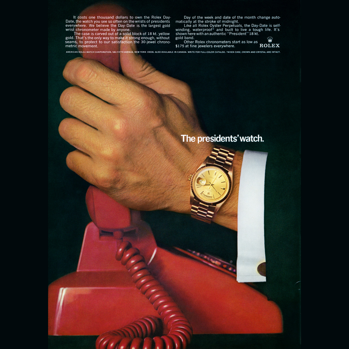 Historical advertisement of Rolex Day-Date