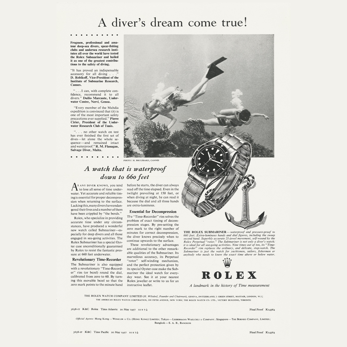 Historical advertisement for Rolex Submariner