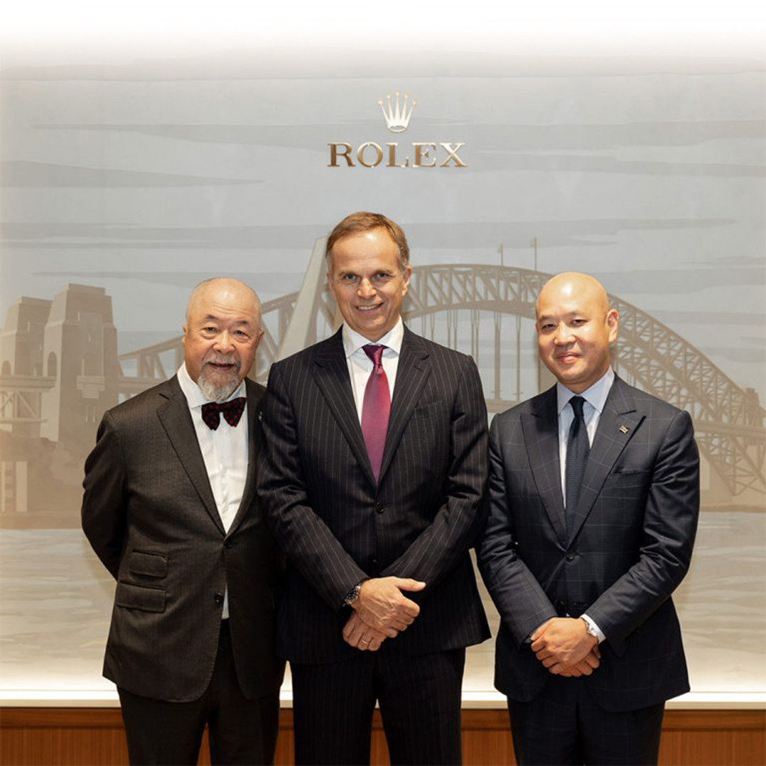 Dr Henry Tay, Jean-Frederic Dufour, Mr Michael Tay at the opening of the Rolex Sydney prestige boutique